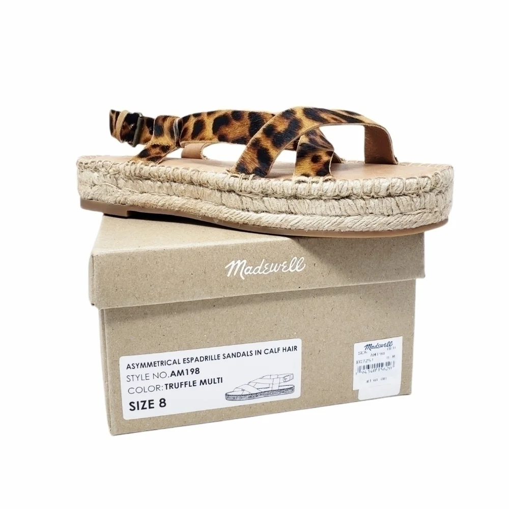 MADEWELL Malia Espadrille Sandal in Leopard Calf